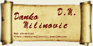 Danko Milinović vizit kartica